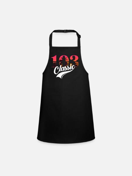 Vintage 103rd Anniversary - Children's Apron - black - Front