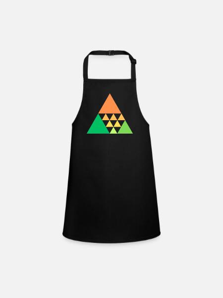 Triangles colorés - Tablier Enfant - noir - Devant