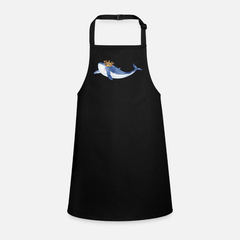 poisson baleine bleu vif avec couronne dorée Tablier Enfant
