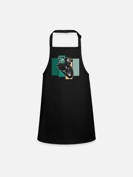 Bobber // Custom // Motorcycle - Children's Apron - black - Front