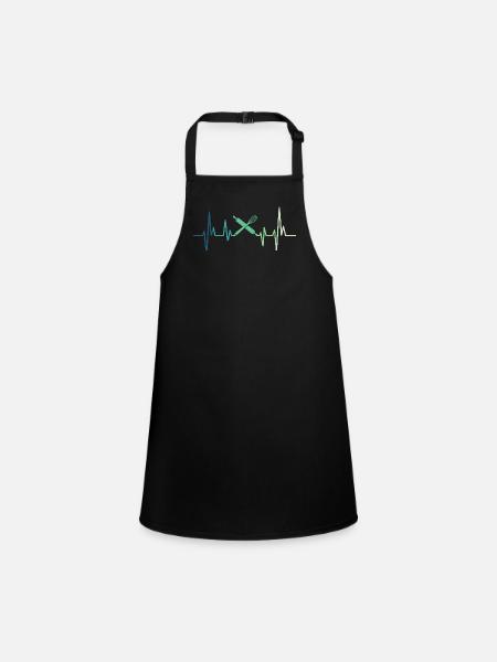 Bakery Heartbeat Baker - Children's Apron - black - Front