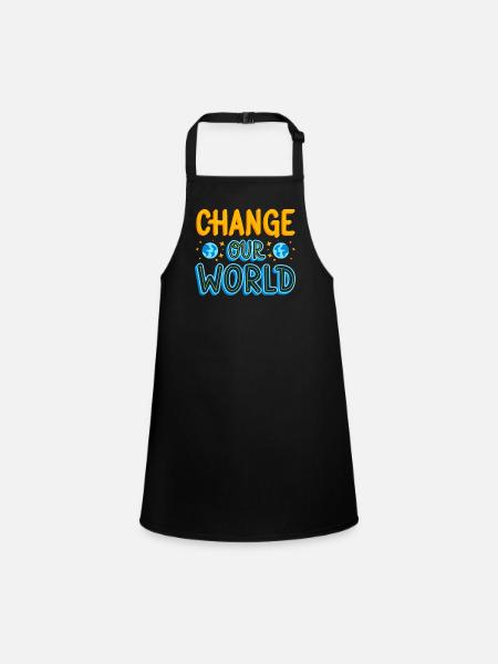 Changer notre Monde idee cadeau original - Tablier Enfant - noir - Devant