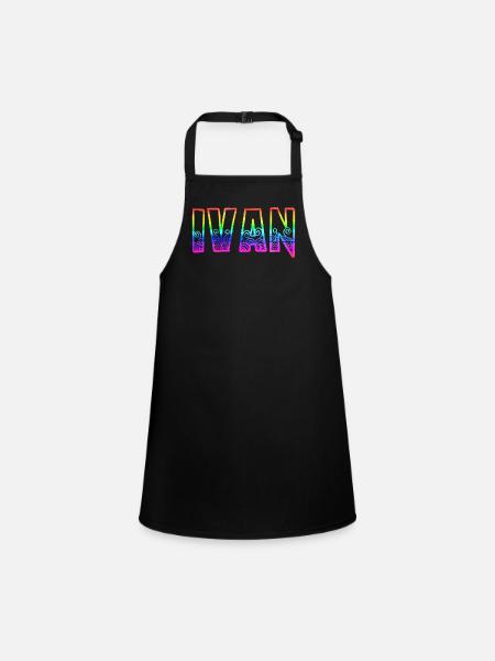 ivan rs regenbogen - Schürze für Kinder - Schwarz - Vorne