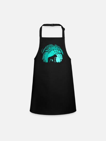 Gorilla Retro Vintage 80s Style - Children's Apron - black - Front