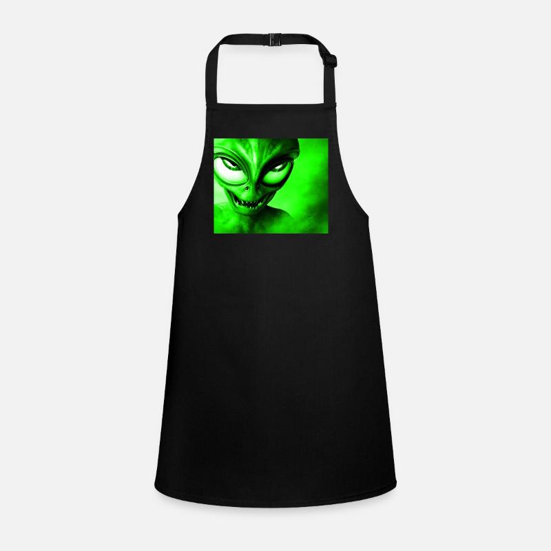 Alien with Sharp Teeth Design - Green Children's Apron