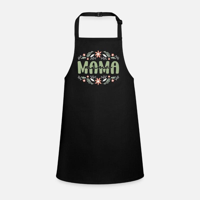 Idée cadeau Floral MAMA - Tablier Enfant - noir