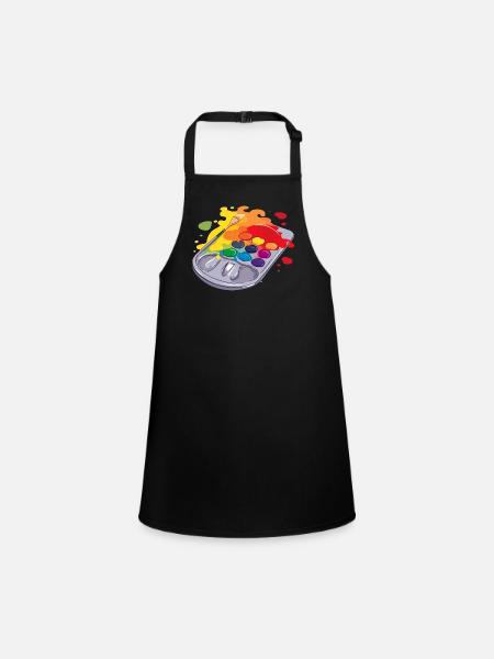 Palette de peinture n°2 - Tablier Enfant - noir - Devant