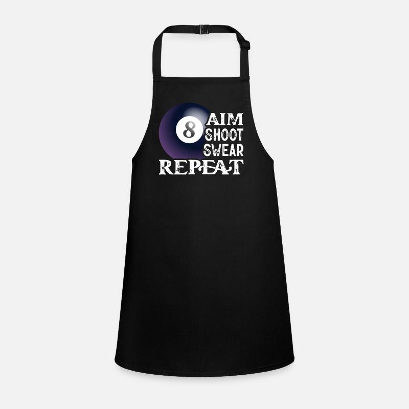 Aim Shoot Swear Repeat Billiard Player PoolBilliards Children's Apron