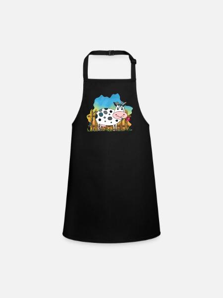 Vache - Tablier Enfant - noir - Devant