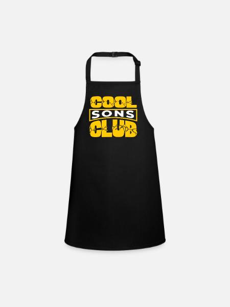 Cool Sons Club Groovy Retro Dad Mom Father's Day - Children's Apron - black - Front