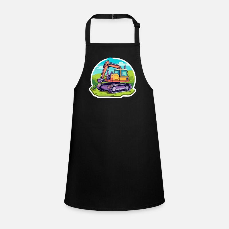 Excavator Construction Site Drawing Children's Apron