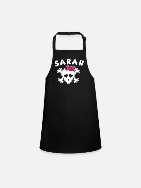 Pirate Sarah Design for Girls and Women - Children's Apron - black - Front