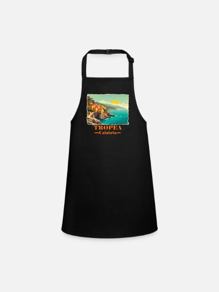 Tropea Calabria orange - Children's Apron - black - Front