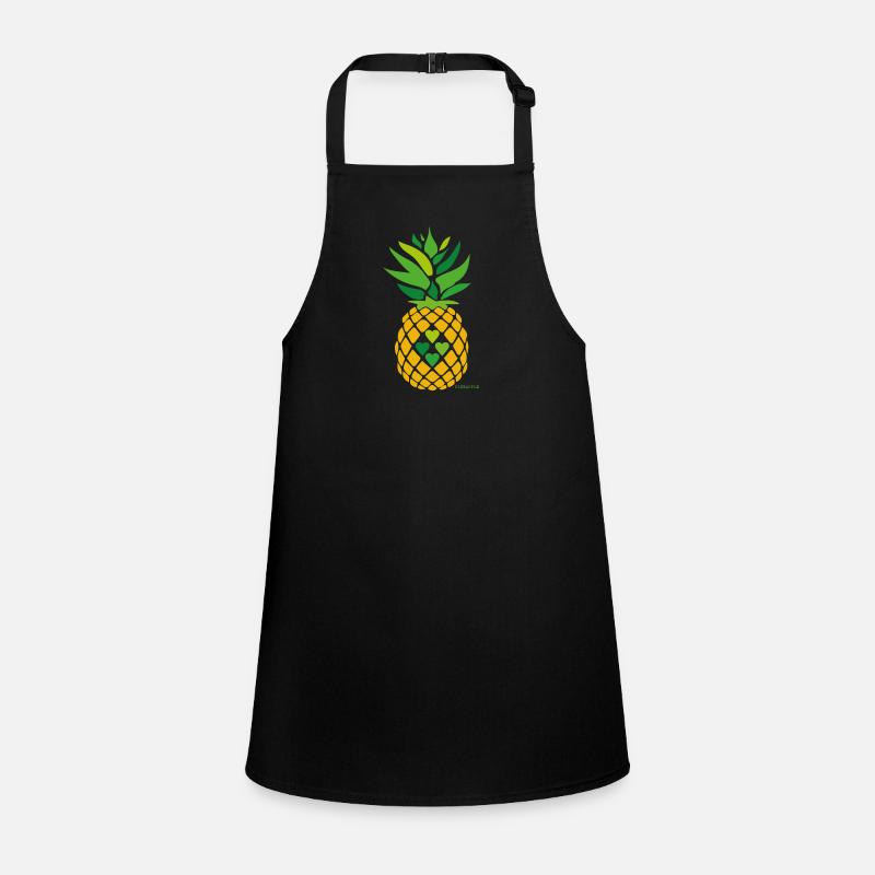 Love Pineapple - Children's Apron - black