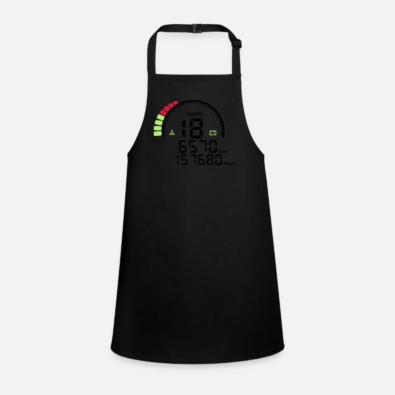 compteur anniversaire years ans 18 - Tablier Enfant - noir
