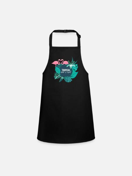 Tropical - Children's Apron - black - Front