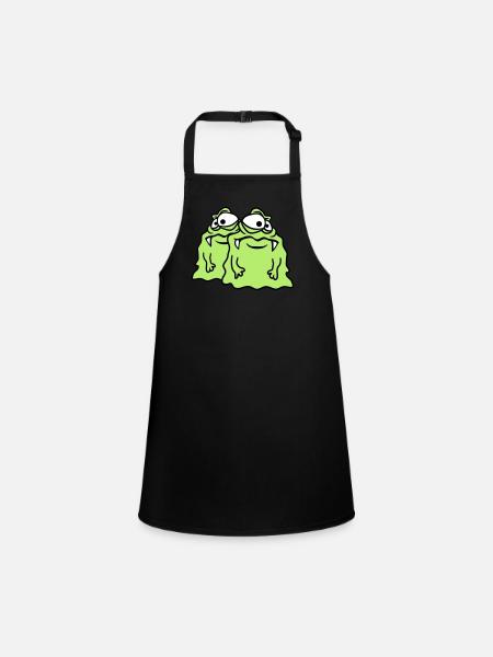 Team 2 friends couple glibber slime disgusting slime - Children's Apron - black - Front