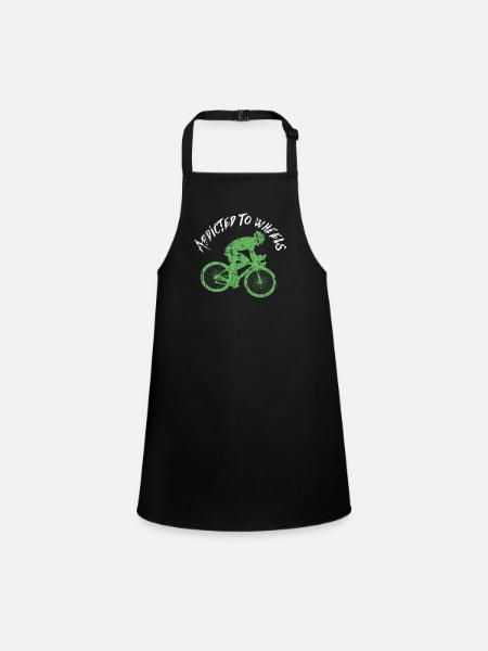 bicycle - Children's Apron - black - Front