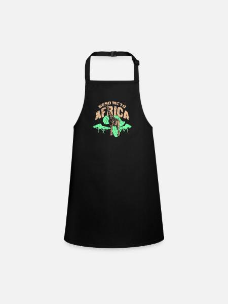 Afrika Safari - Schürze für Kinder - Schwarz - Vorne