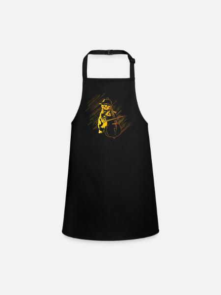 Cat cello gift - Children's Apron - black
