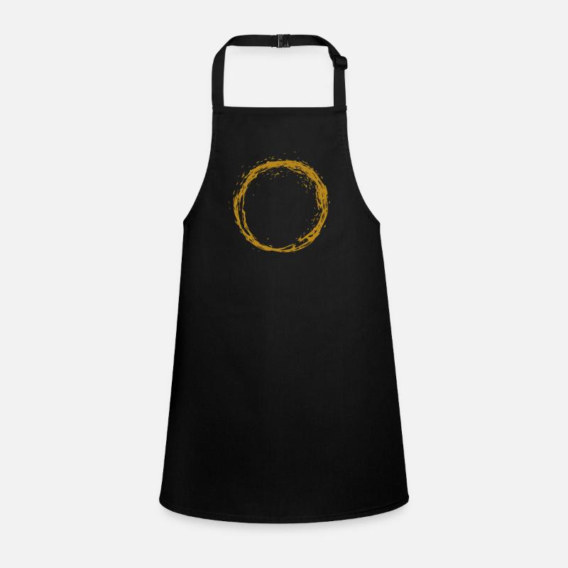 Circle line brush in gold Children's Apron