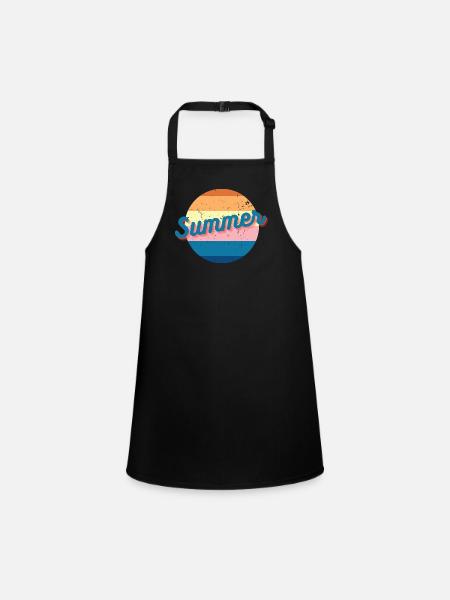 Vintage Coloré Summer Retro Design - Tablier Enfant - noir - Devant