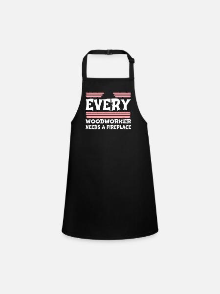 Happy Forester Carpentry - Children's Apron - black - Front