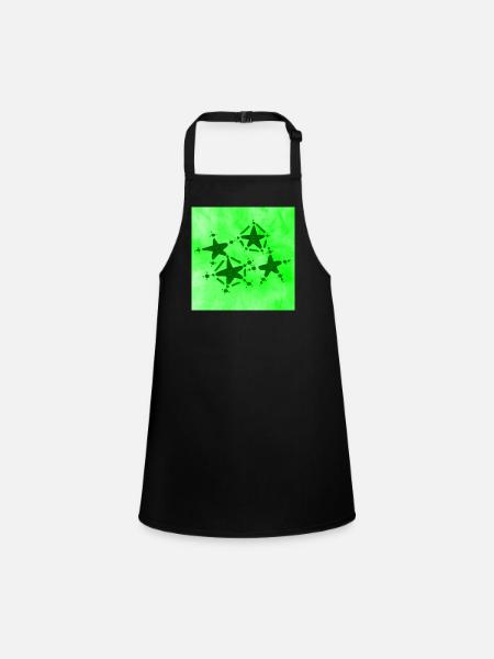 4 STARS SMILING GREEN - Children's Apron - black - Front