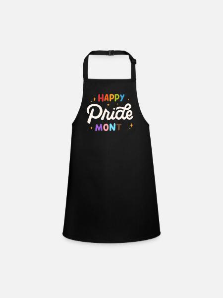 Happy Pride Month - Schürze für Kinder - Schwarz - Vorne