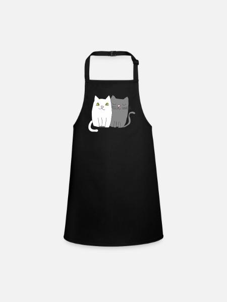 katzen schwarz weiss - Schürze für Kinder - Schwarz - Vorne