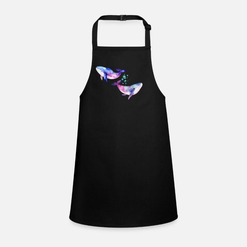Two rainbow whales/cetaceans Children's Apron
