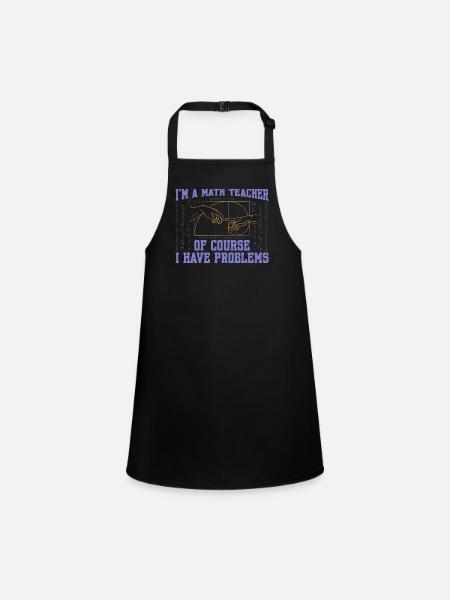 Golden Ratio Fibonacci Math Art Spiral - Children's Apron - black - Front