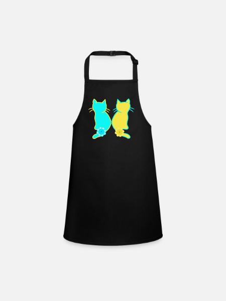 Chat domestique chats chat animaux Ukraine - Tablier Enfant - noir - Devant