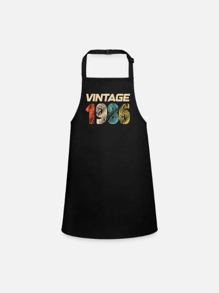 Vintage 1986 Retro - Best Seller - Children's Apron - black - Front