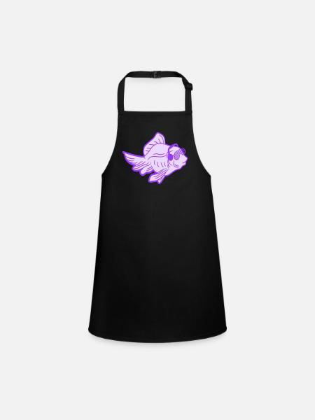 Cool DJ Goldfish Pink Fish Party Club Music - Tablier Enfant - noir - Devant