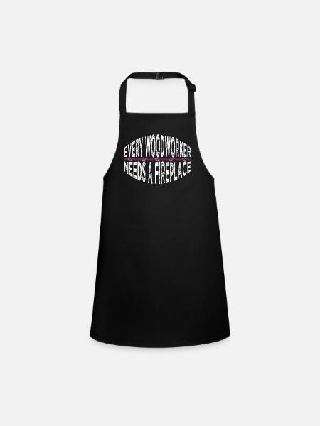 carpentry funny woodworking daddesign cabinetmaker - Children's Apron - black - Front