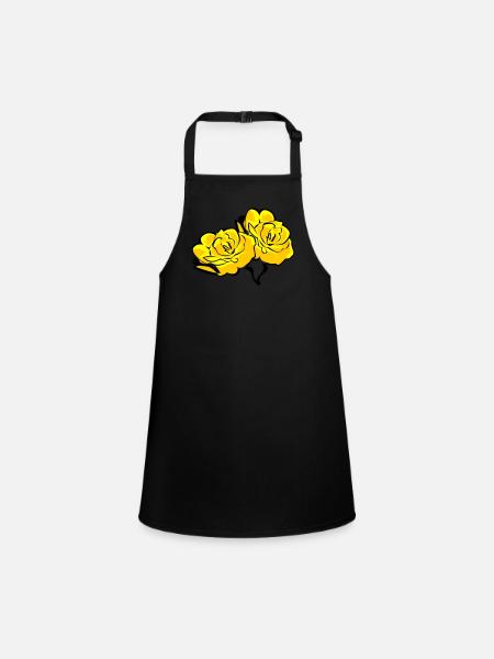 Roses - Children's Apron - black - Front