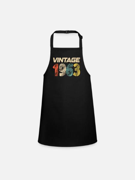 Vintage 1963 Retro - Best Seller - Children's Apron - black - Front