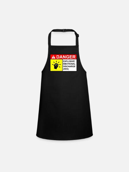 Woman Danger Sign - Children's Apron - black - Front
