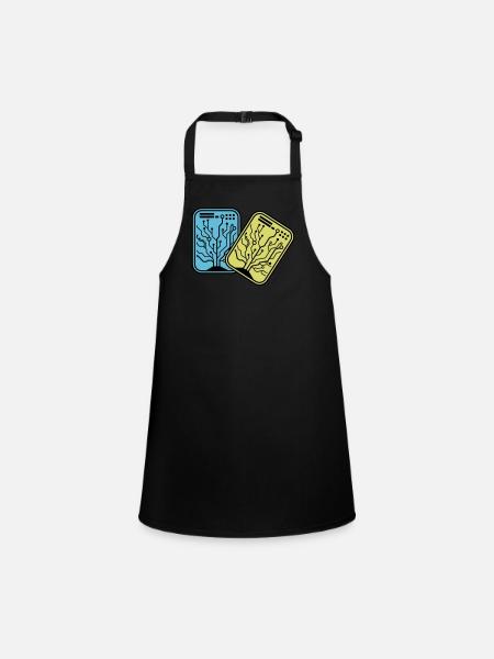 Micro Chip - Children's Apron - black - Front