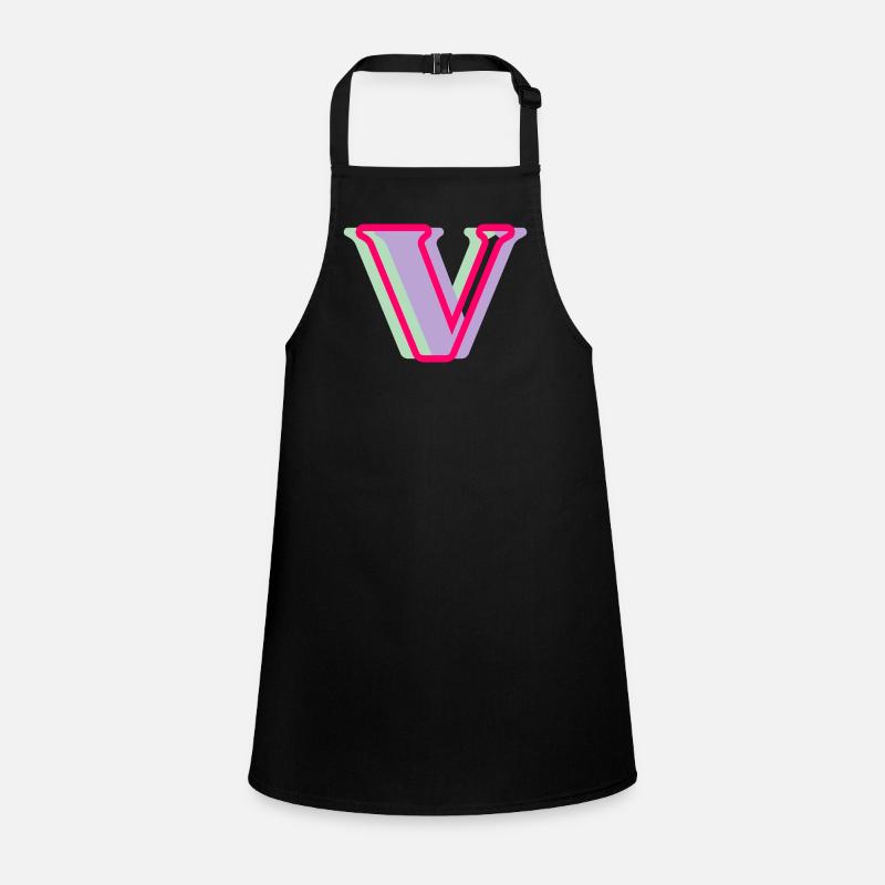 Multicolored Letter V Children's Apron