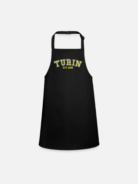 Turin Est. 2006 - Children's Apron - black - Front