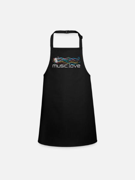 Music streams music.love - Children's Apron - black - Front