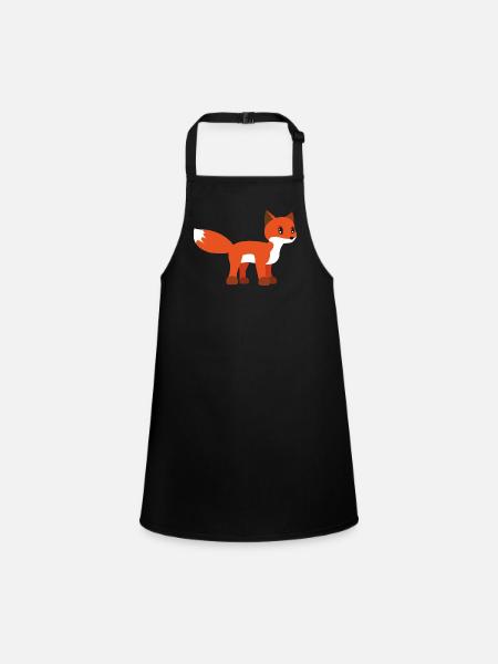 Fuchs - Schürze für Kinder - Schwarz - Vorne