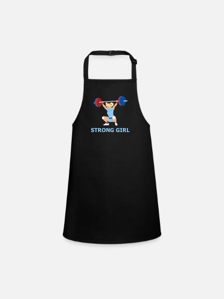 Strong girl - illustration - idée cadeau - Tablier Enfant - noir