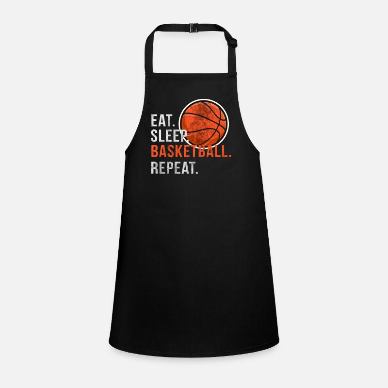 Eat Sleep Basketball Repeat - Scratch - Children's Apron - black