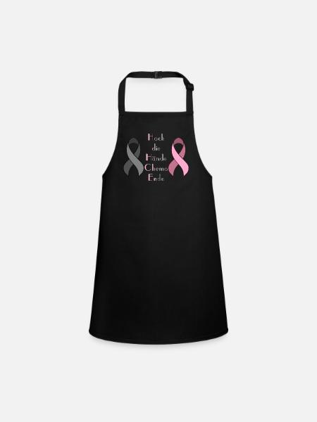 Chemo Krebstherapie Krebs Geschenk - Schürze für Kinder - Schwarz - Vorne
