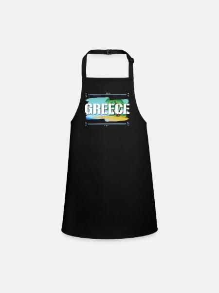 Greece - Children's Apron - black - Front