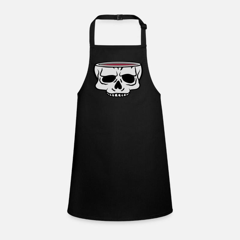 Cartoon Skull Cup Horreur Tablier Enfant