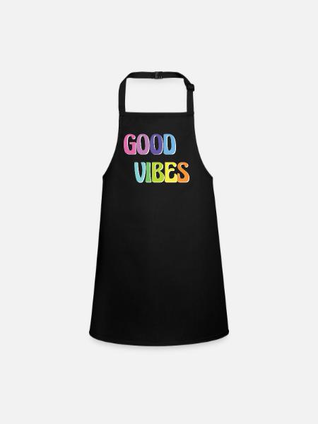 Good Vibes - Schürze für Kinder - Schwarz - Vorne